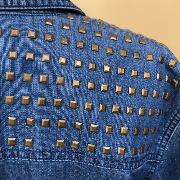 PLUS.INC Studded  Denim Shirt Long Sleeve. Size 20W. - Picture 4 of 7